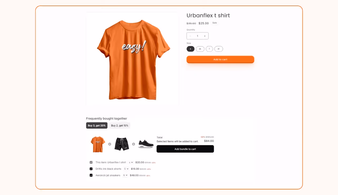 Shopify frequently bought together - Classic layout