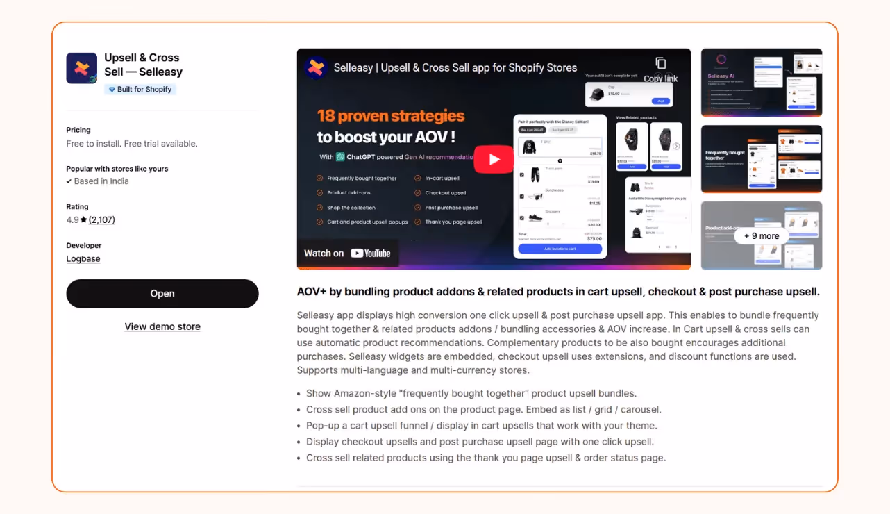Shopify frequently bought together - Upsell & cross-sell app