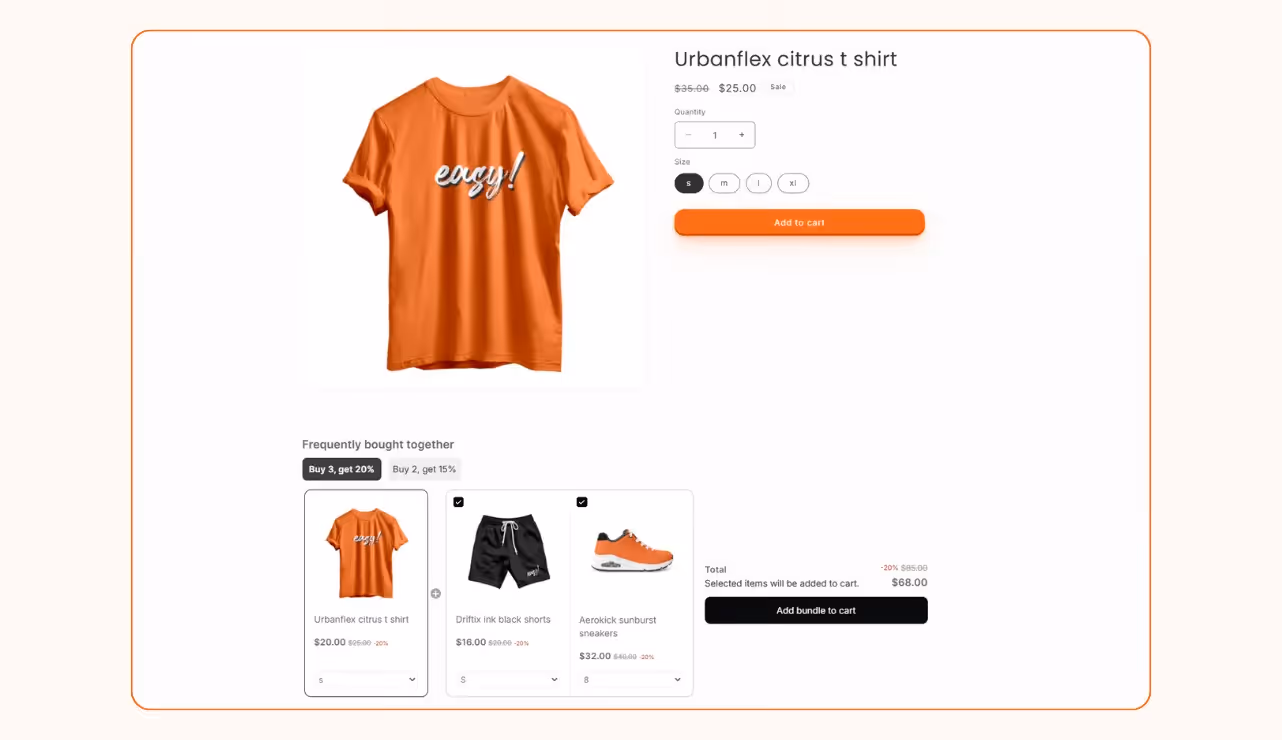 Shopify frequently bought together - Amazon layout