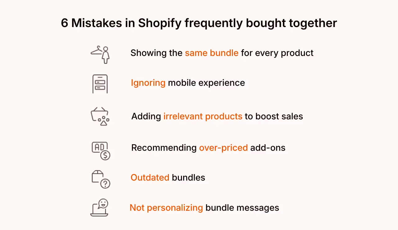 6 mistakes in Shopify Frequently bought together 