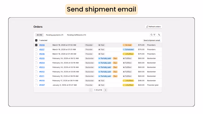 Shipping delay