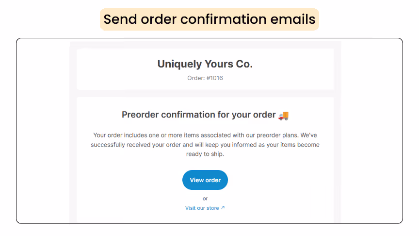 Order confirmation