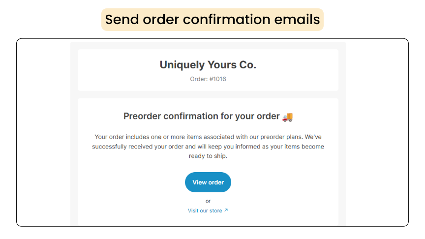 Order confirmation