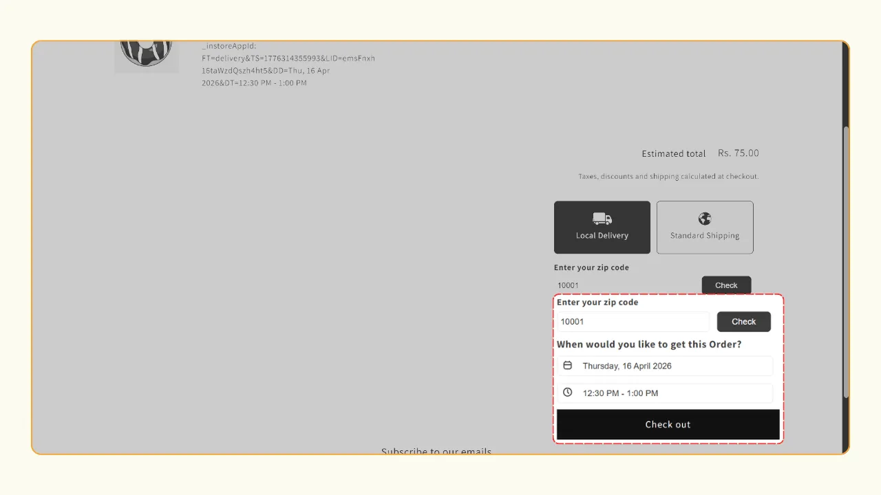 Estimated delivery date on Shopify based on Zip or Post code