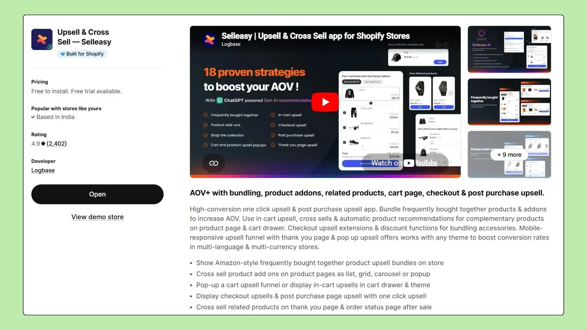 Selleasy - Shopify upsell and cross sell app