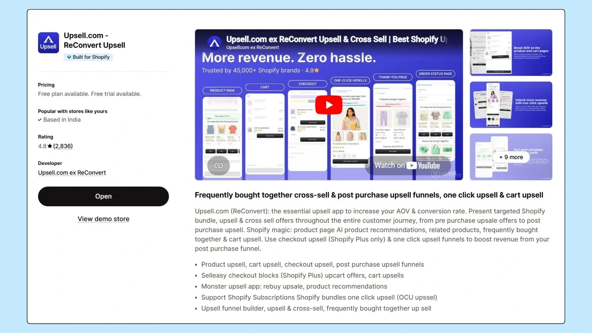 ReConvert(Upsell.com) - Shopify upsell and cross sell app