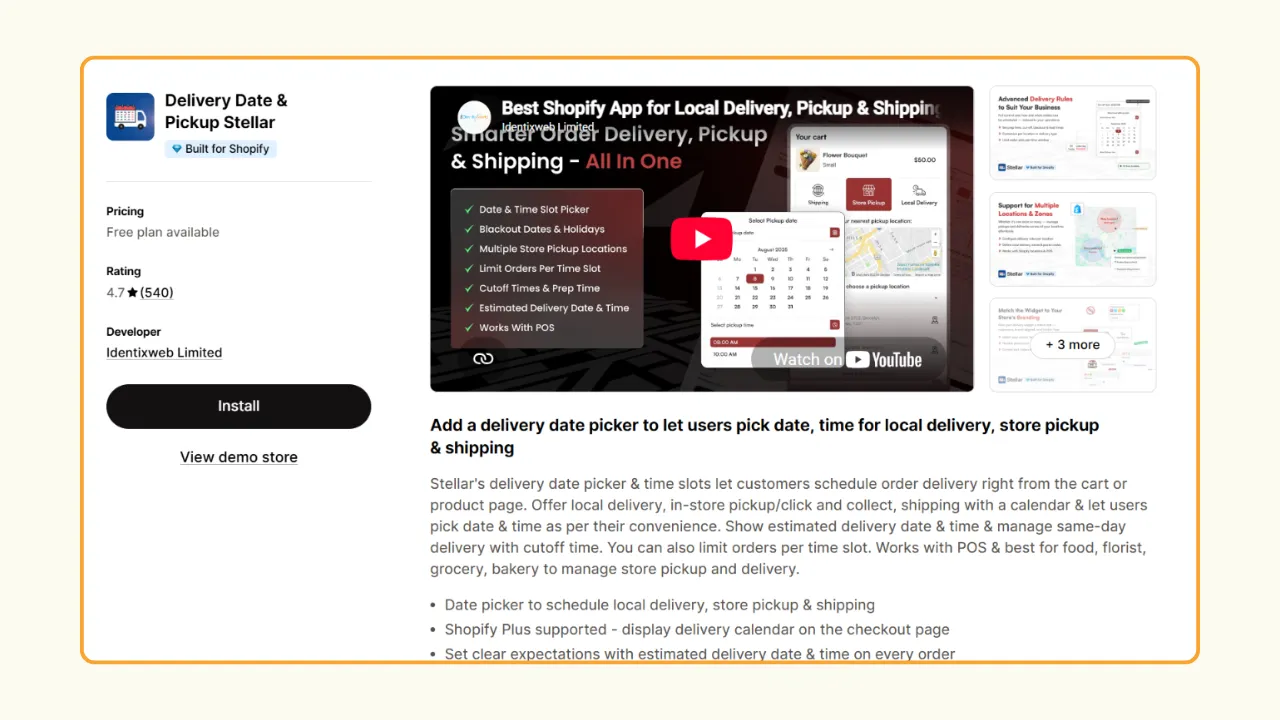 Best Shopify Local pickup and delivery app - Stellar