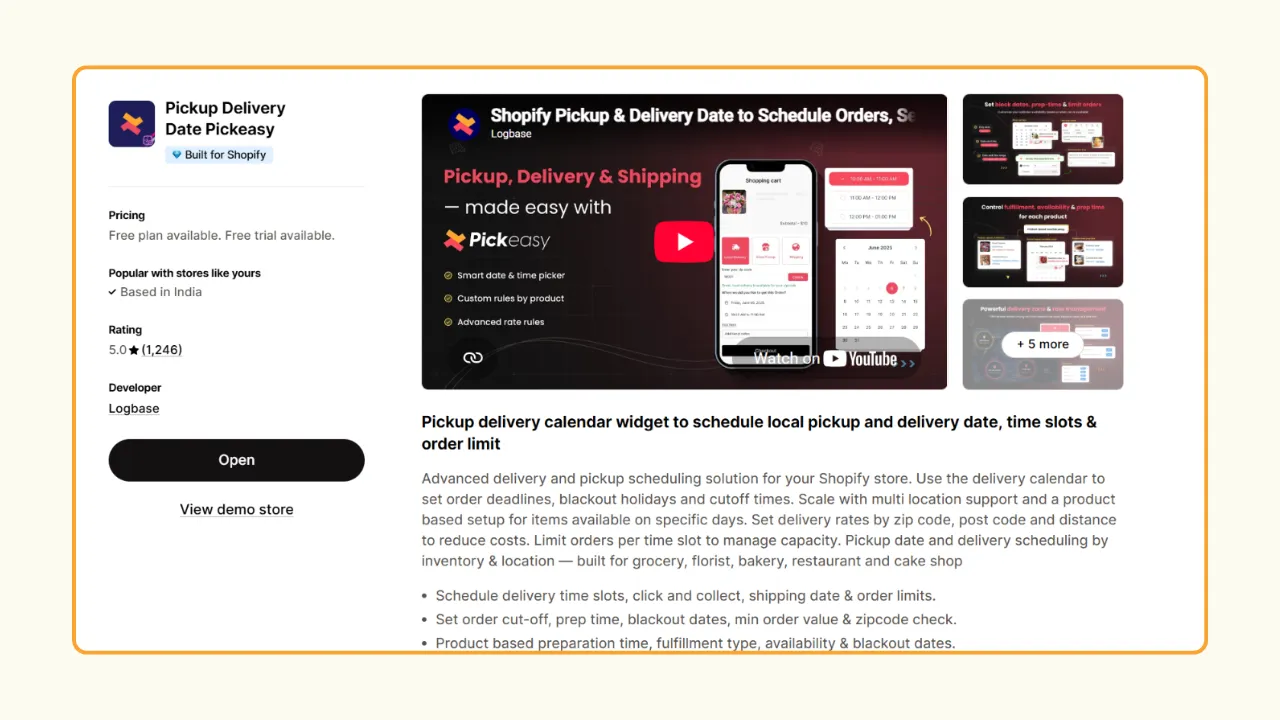 Install Pickeasy from Shopify app store