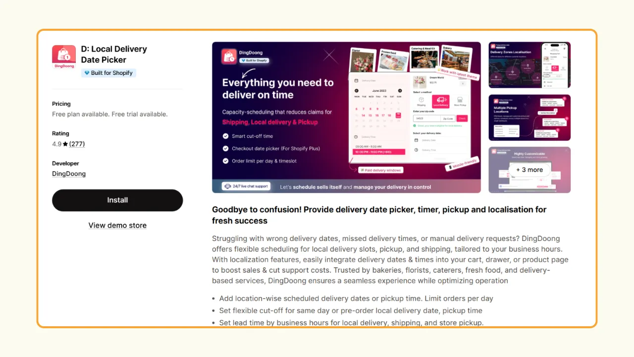 Best Shopify Local pickup and delivery app - D