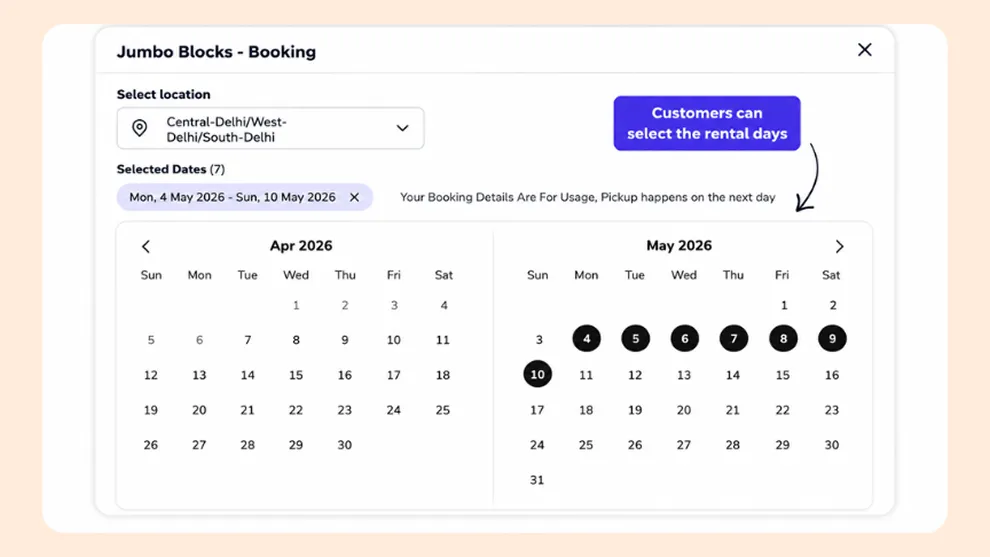 BookX widget showing calendar widget