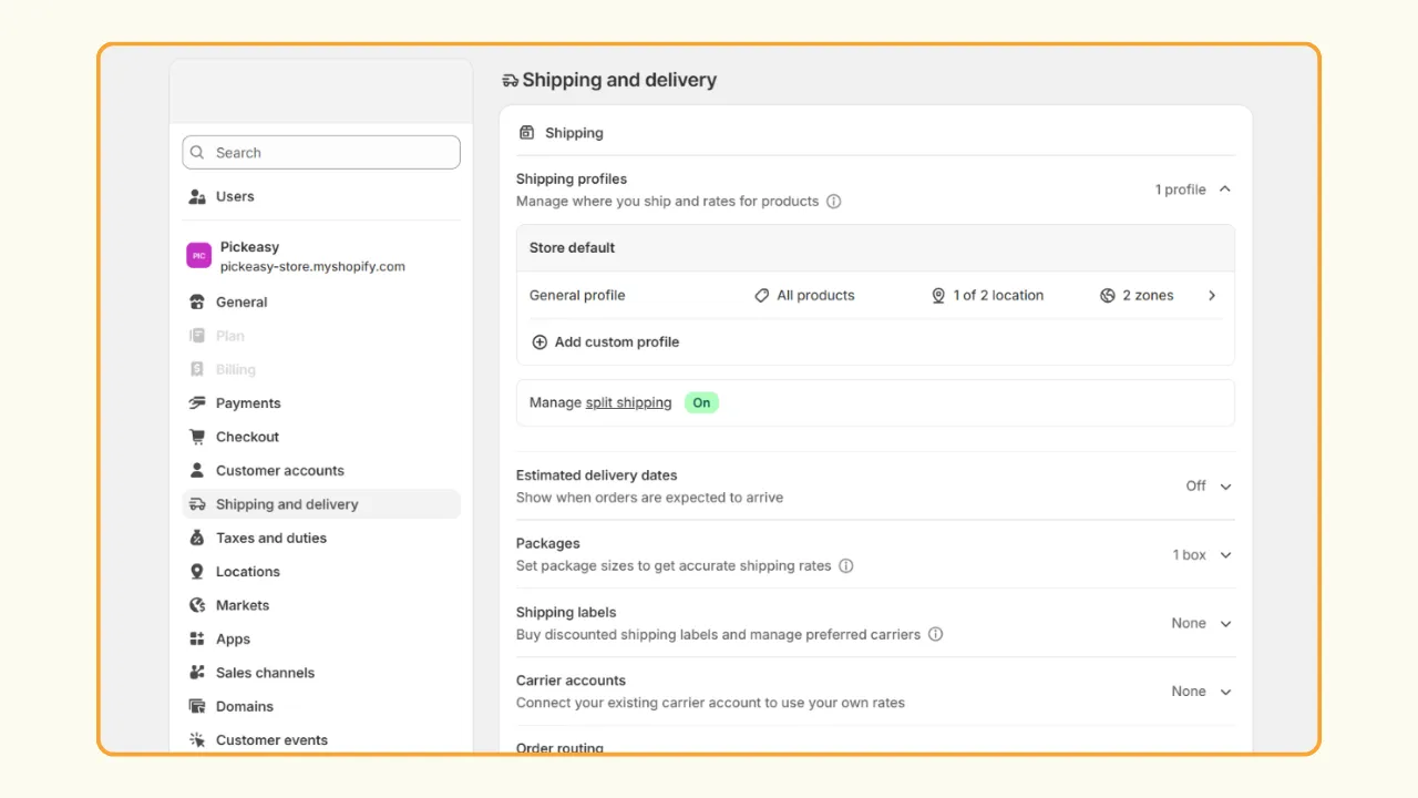 Set up Shopify local pickup - Go to Shopify setting