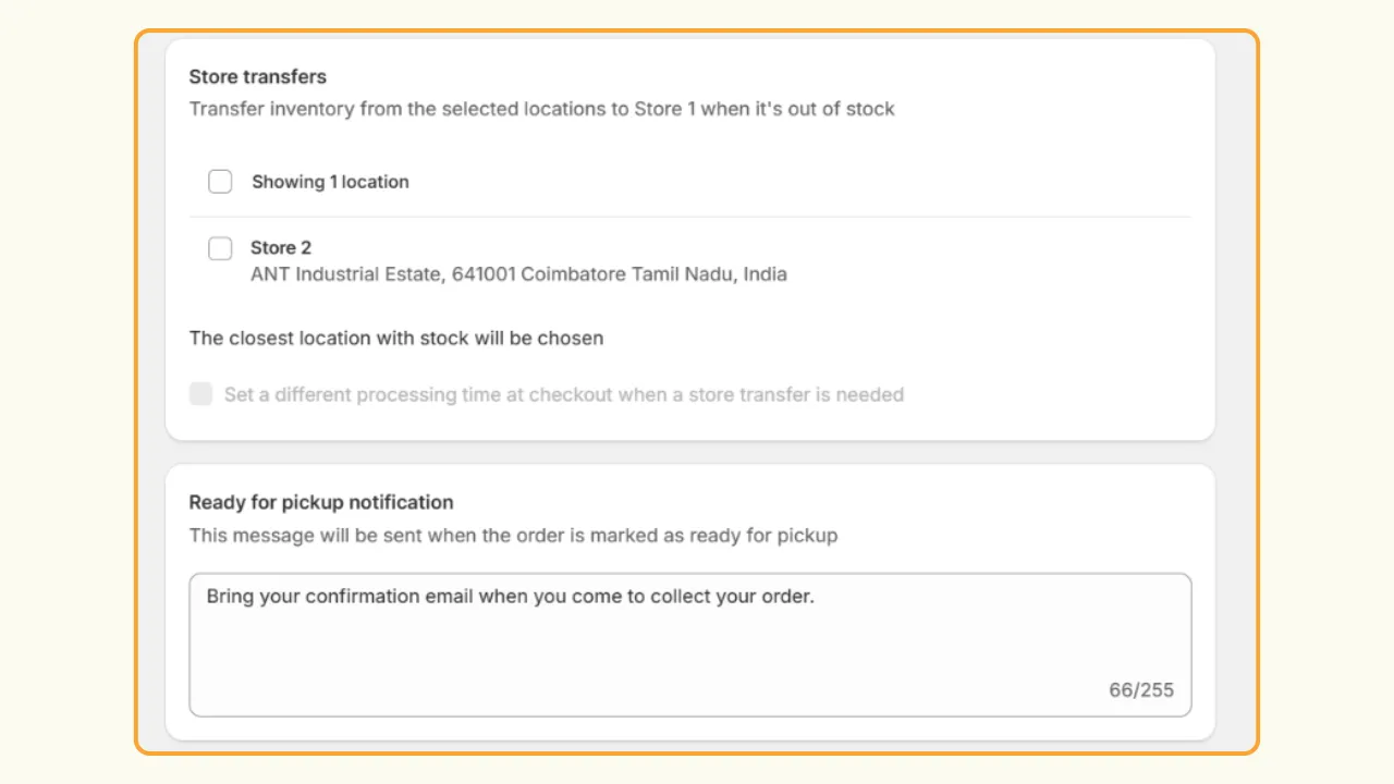 Set up Shopify local pickup - pickup notification
