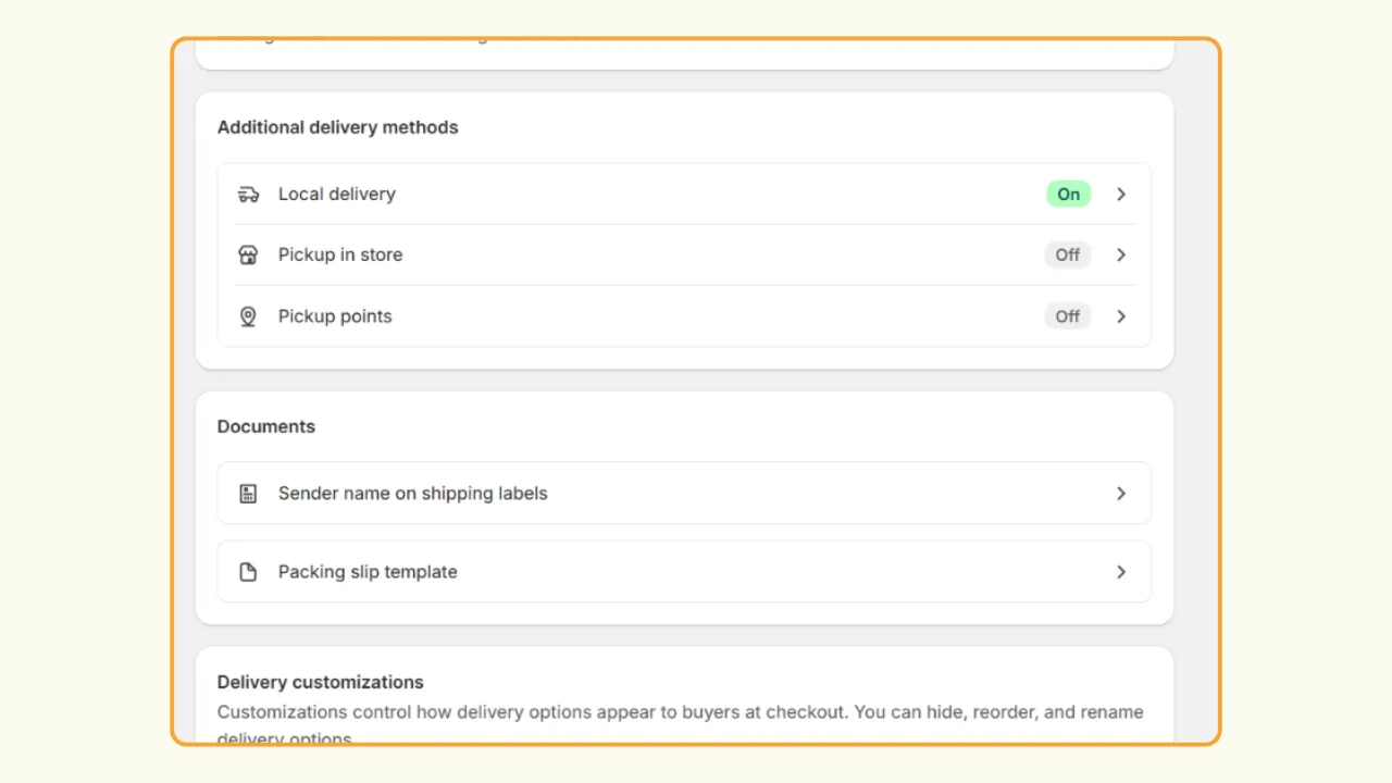 Set up Shopify local delivery - local delivery