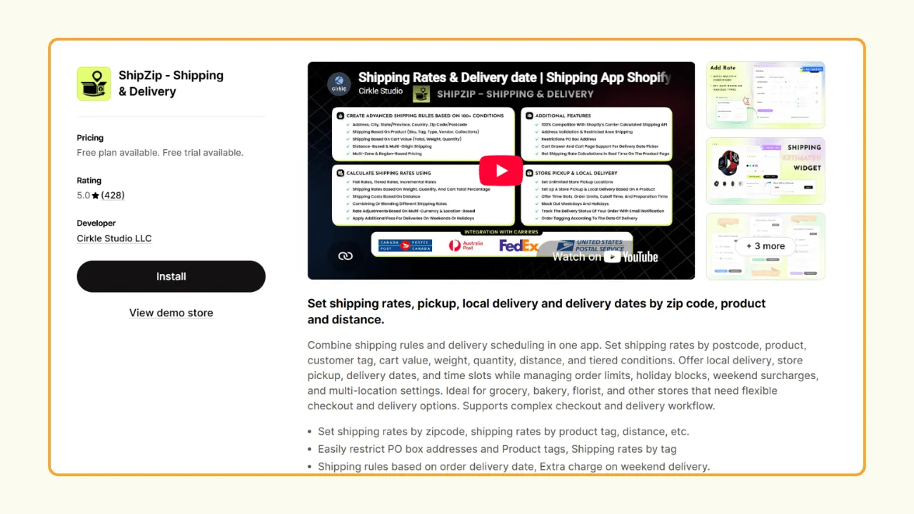 Best Shopify local delivery app - ShipZip