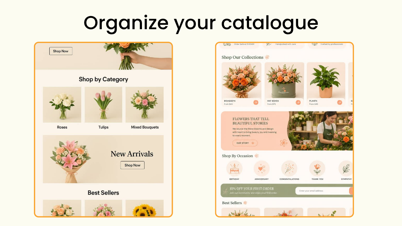 Organize collections the way customers actually search - Shopify for Florists
