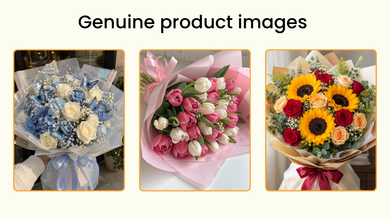 Ensure your product images match the actual arrangement - Shopify for Florists