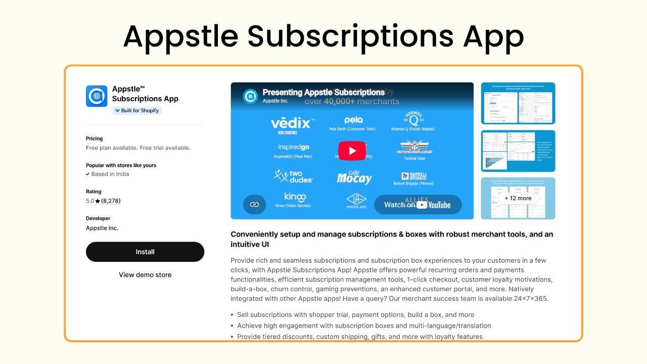 Floral subscription services: Appstle