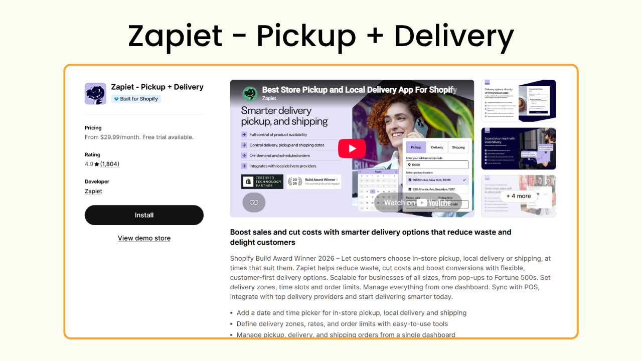 Zapiet - WooCommerce to Shopify delivery alternative