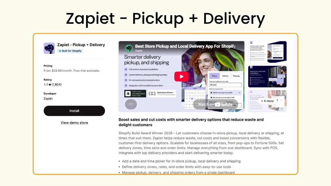 Zapiet - WooCommerce to Shopify delivery alternative