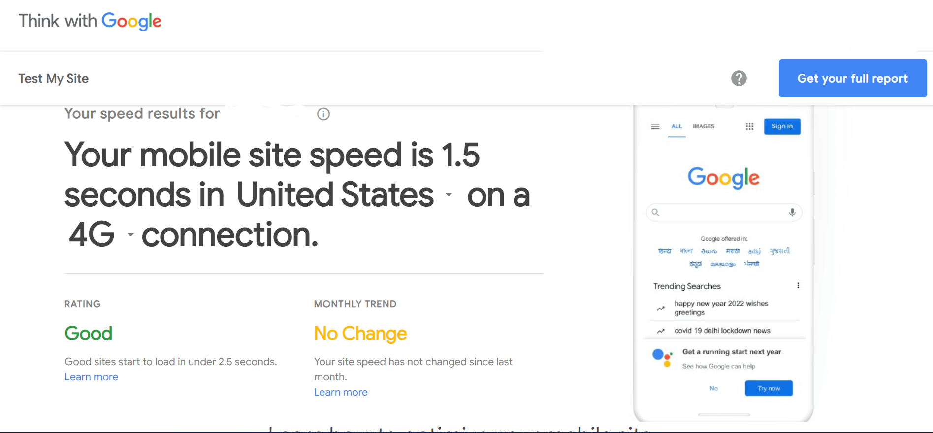 Google Test My Site