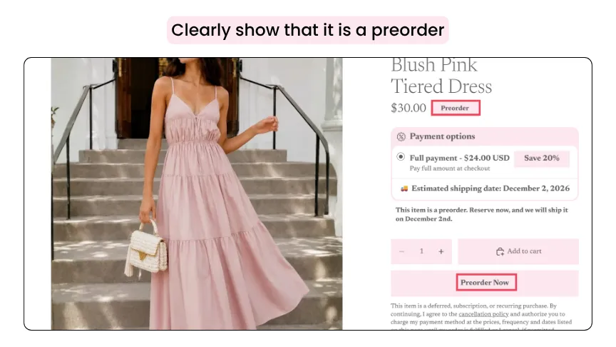 Preorder now button