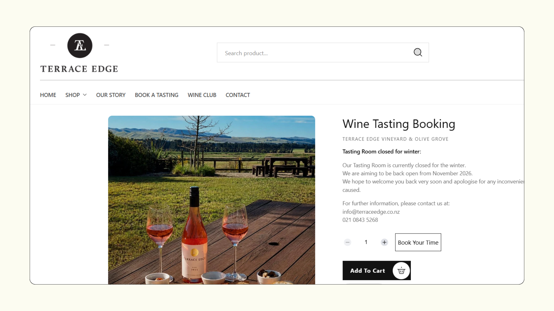 Wine Tasting Bookings on Shopify