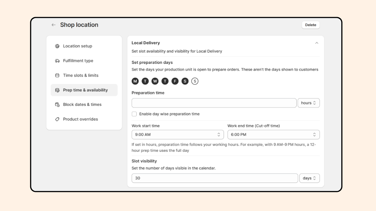 Pickeasy Prep time and availability