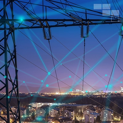 Illustration of Energy 4.0 technologies including IIoT, cloud computing, AI, and data analytics powering modern utilities