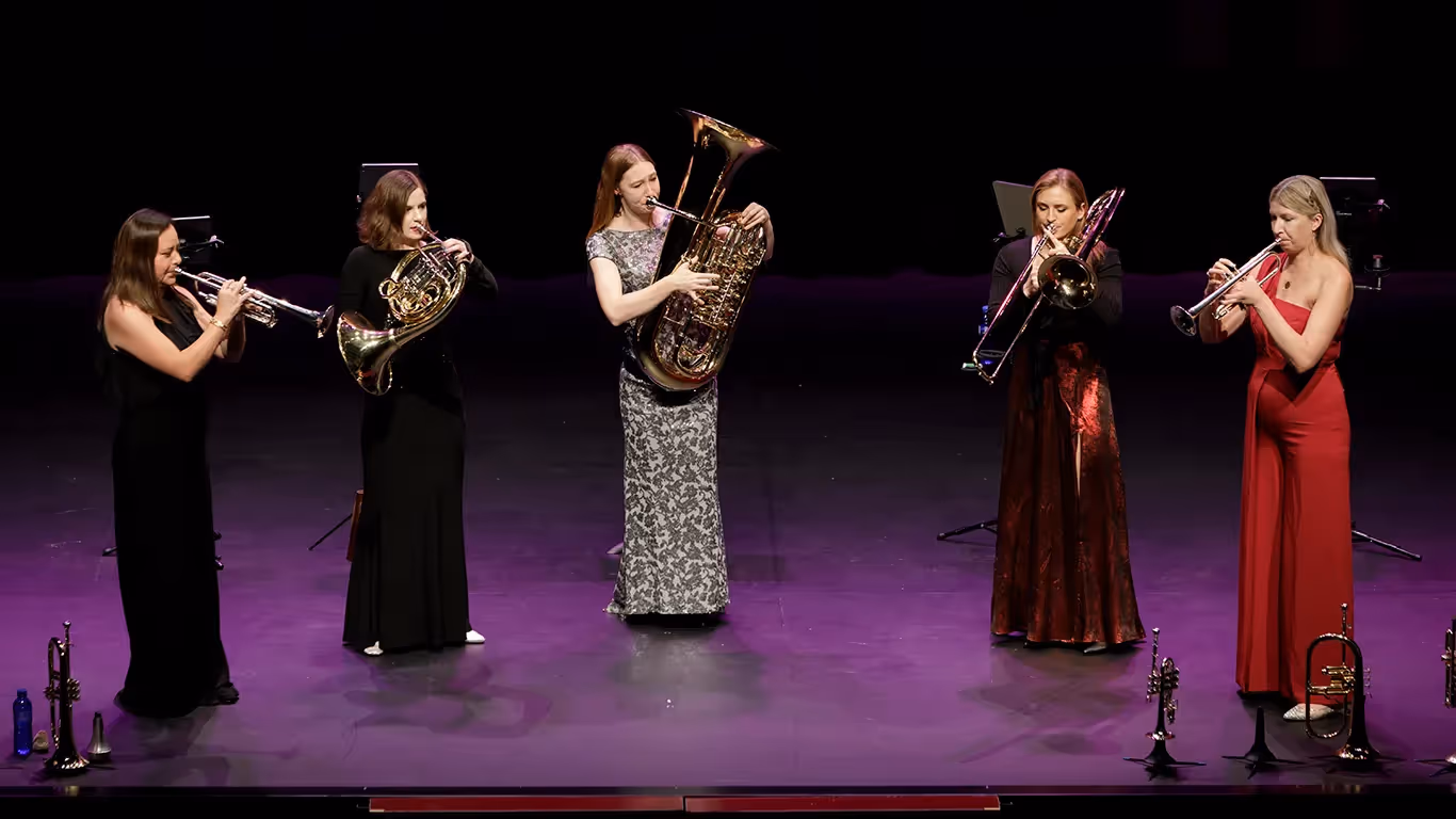 Seraph Brass on stage in Tafalla, Spain, at the Tubala Brass Week