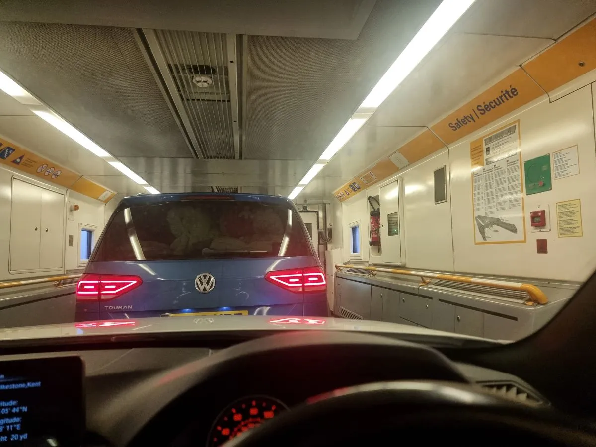 cars on the trains in the eurotunnels