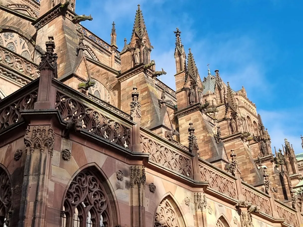 close up of strasbourg cathedral, France roadtrip