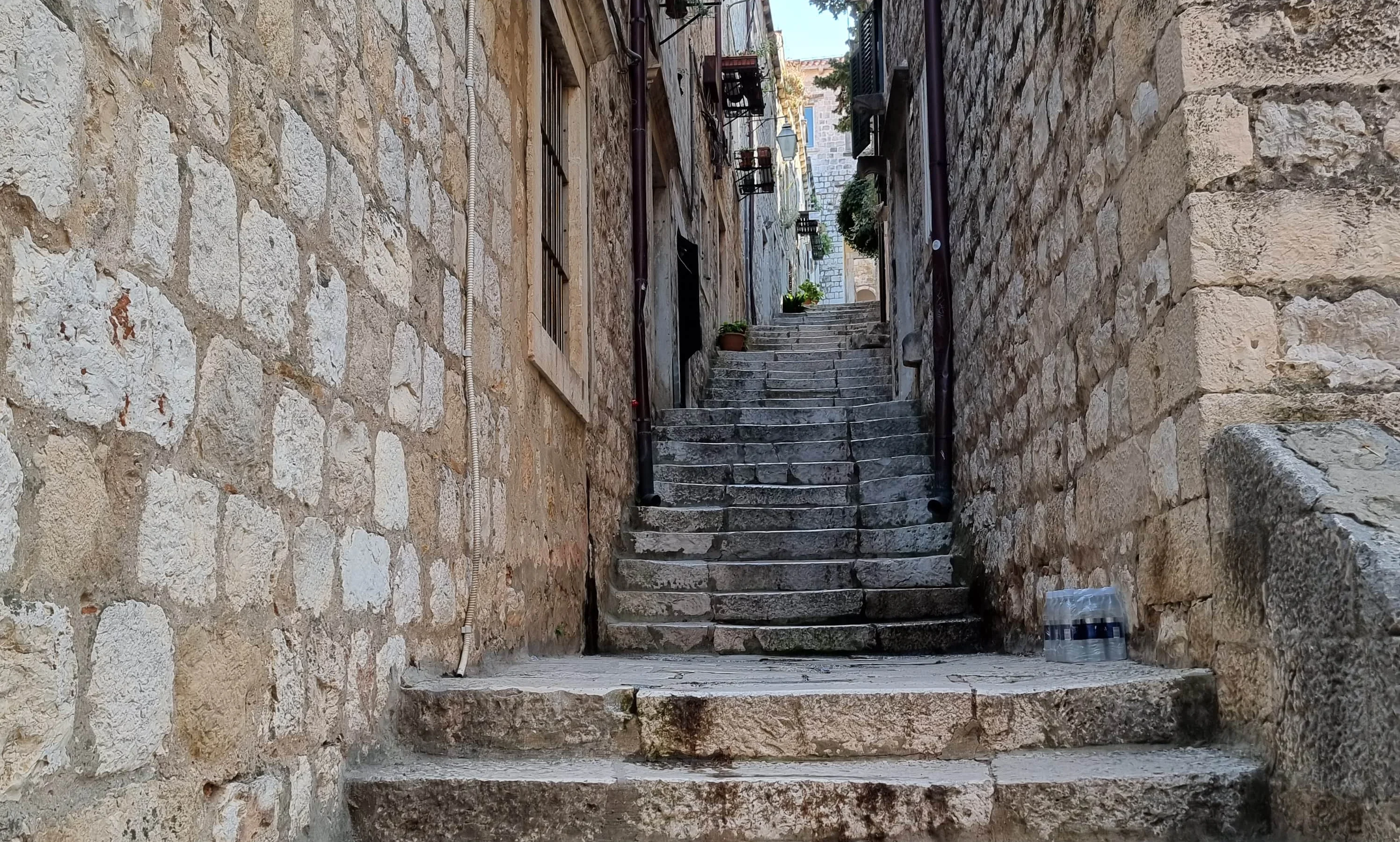 Lots of stone stairs in Dubrovnik, Croatia