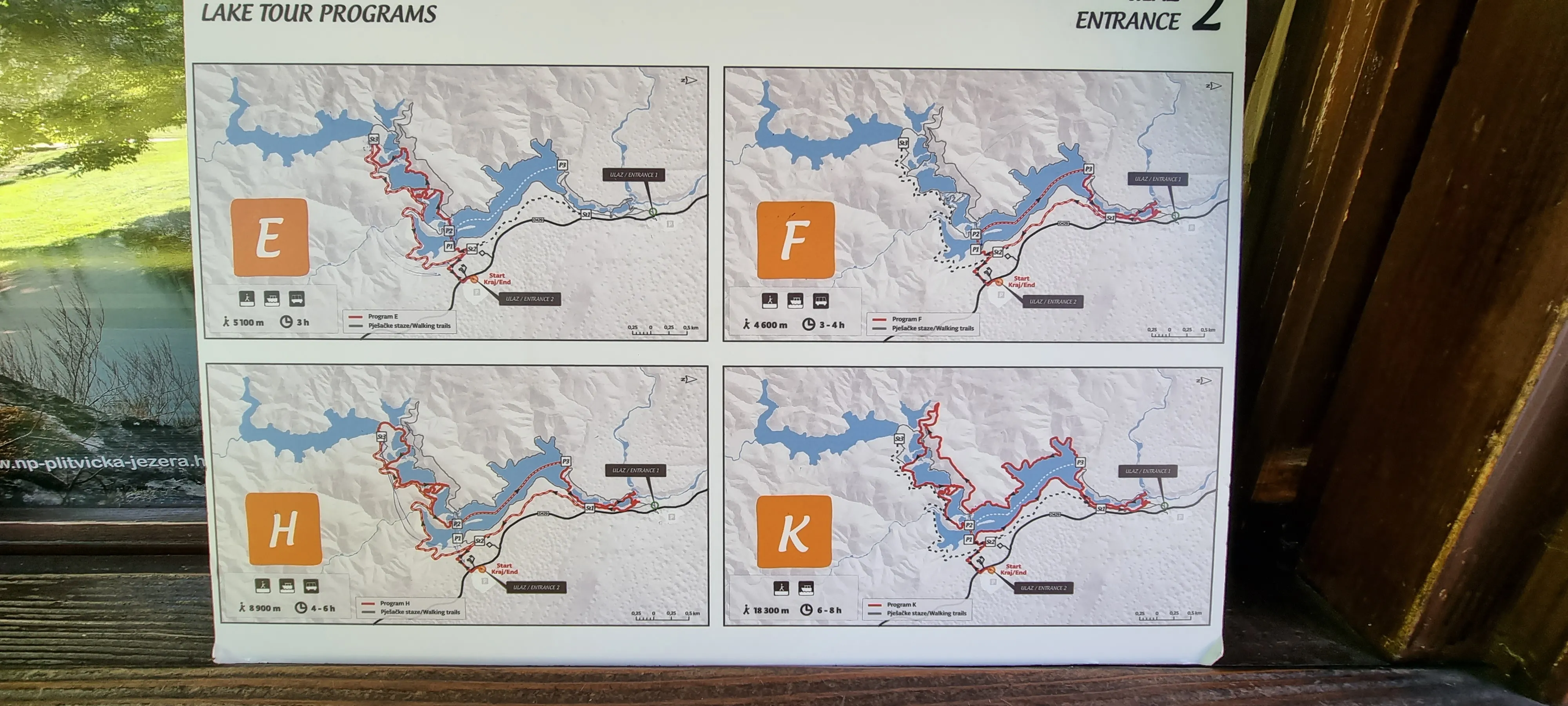 map of plitvice lakes trails from entrance two - the gymsy traveller