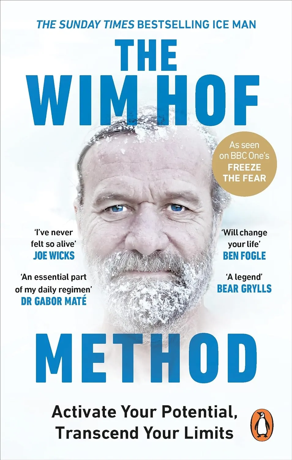 Wim Hof book front cover with his face on it