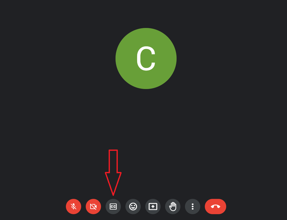 Google Meet Closed Captions Button