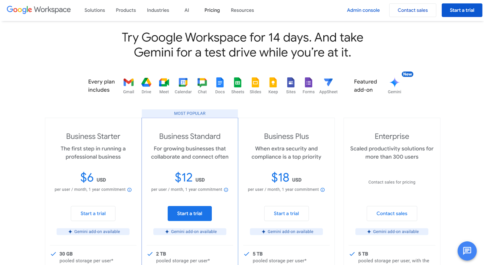 Google Workspace Pricing