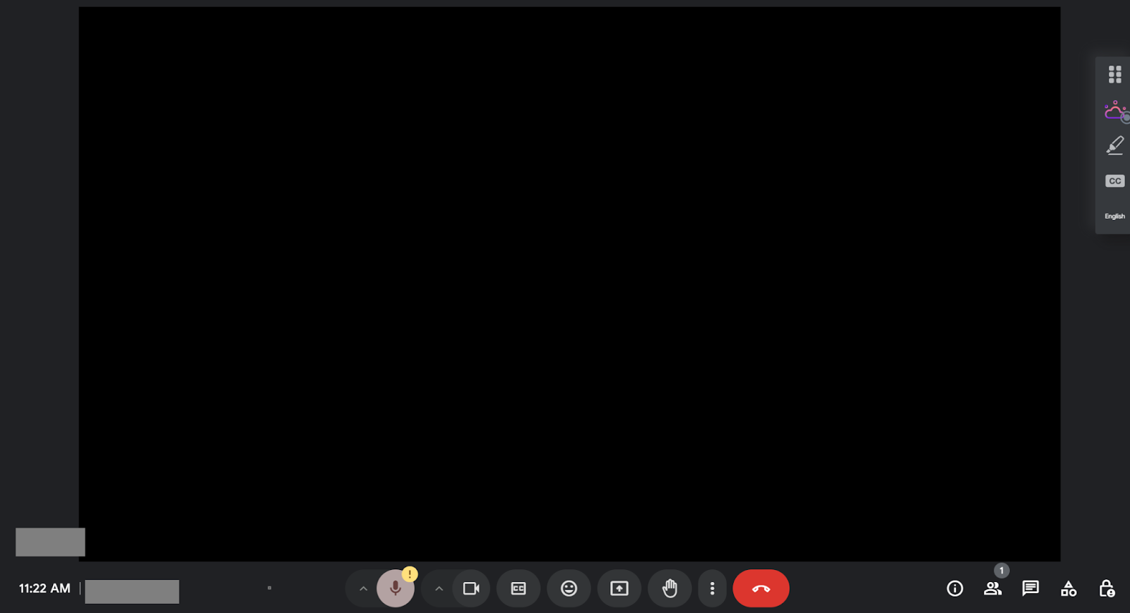 Black screen on Google Meet