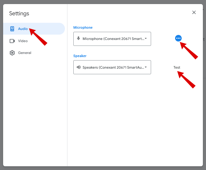 Ensure you have the correct mic and speaker settings