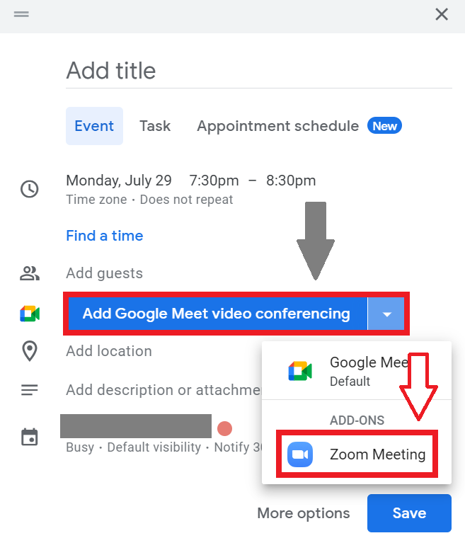 Add Zoom Meet Conferencing on Google Calendar