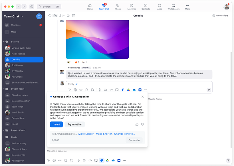 Zoom AI Companion - Compose Messages