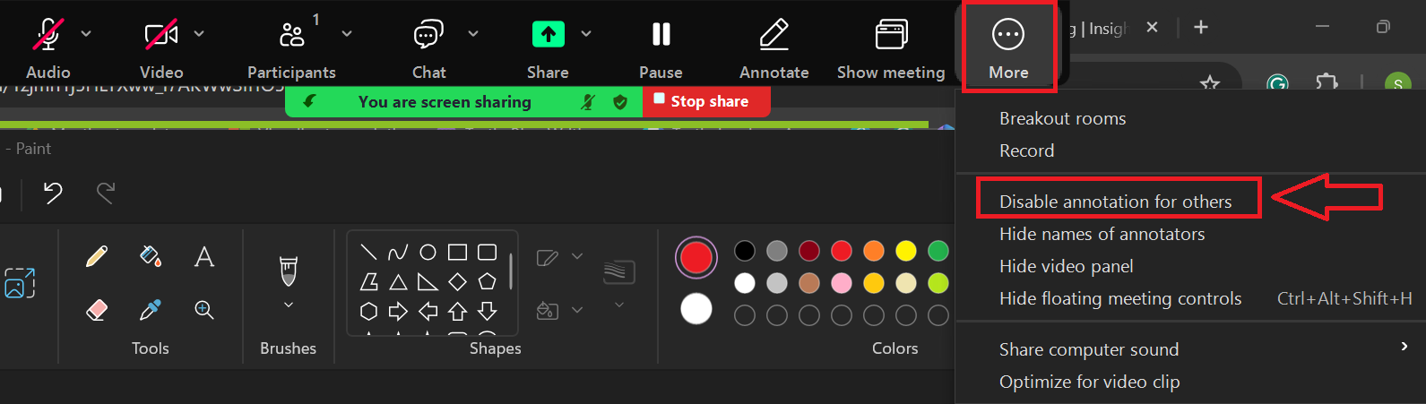 Disable Annotations for Others on Zoom