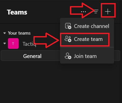 Create a New Team in Microsoft Teams