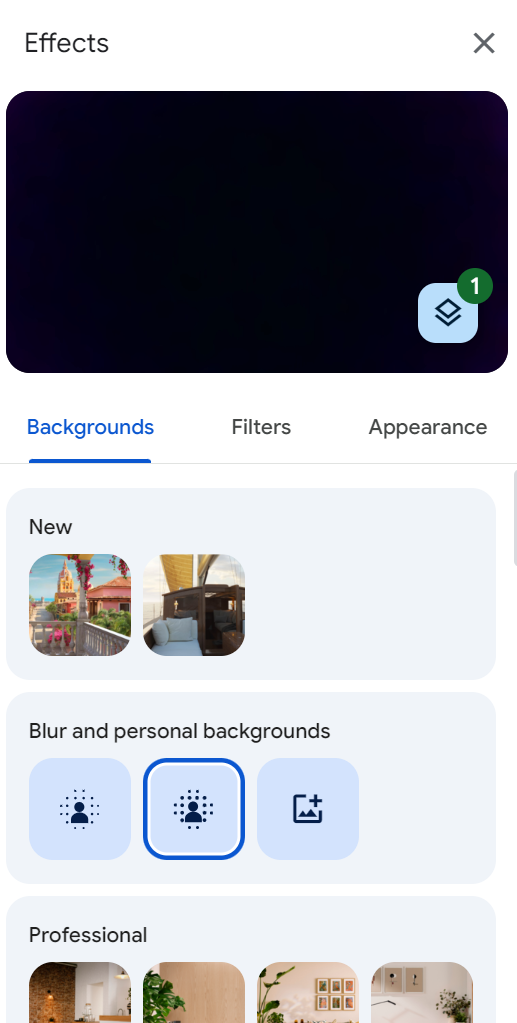 Background Types on Google Meet