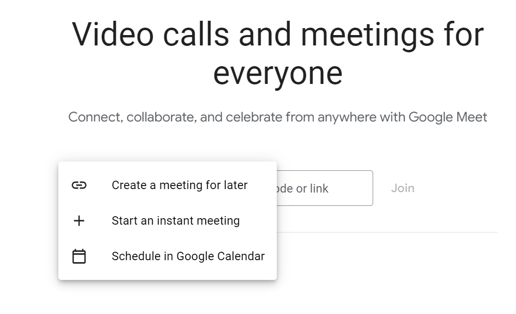 Schedule a Meeting on Google Meet