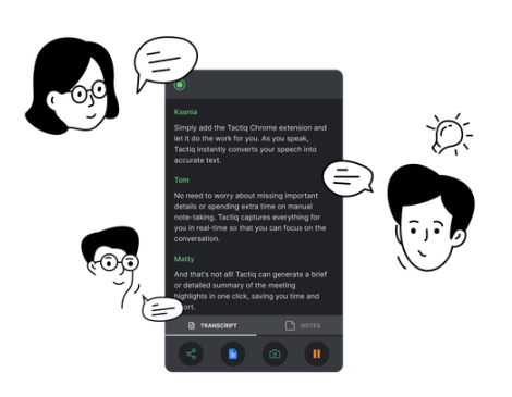 Use Tactiq for automated meeting transcripts and summaries