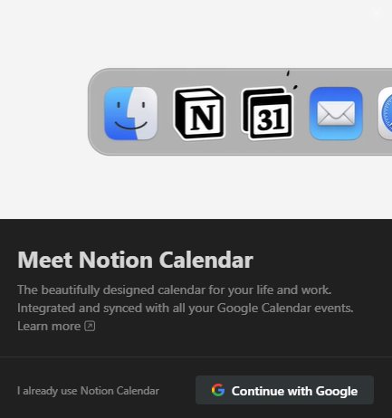 Sync Google Calendar with Notion Calendar