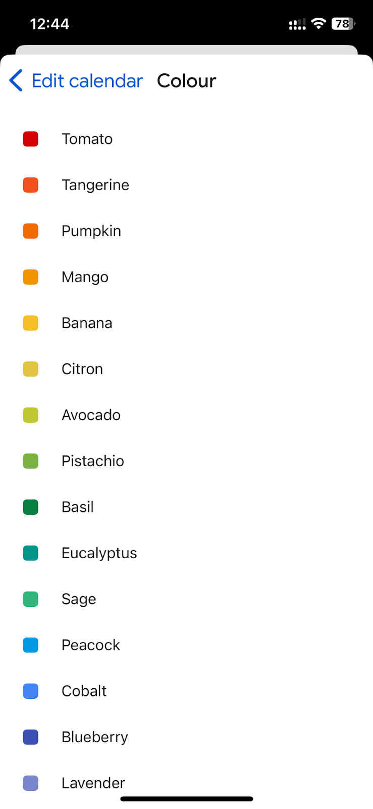 Select Google Calendar Color on iPhone