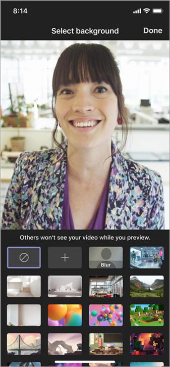 Background effects on MS Teams mobile
