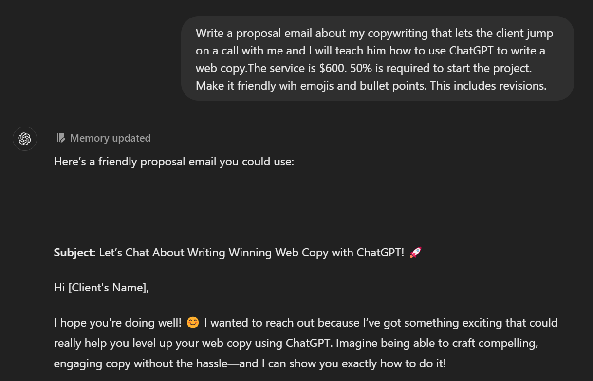 Using ChatGPT to write emails