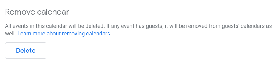 Deleting a Calendar Permanently